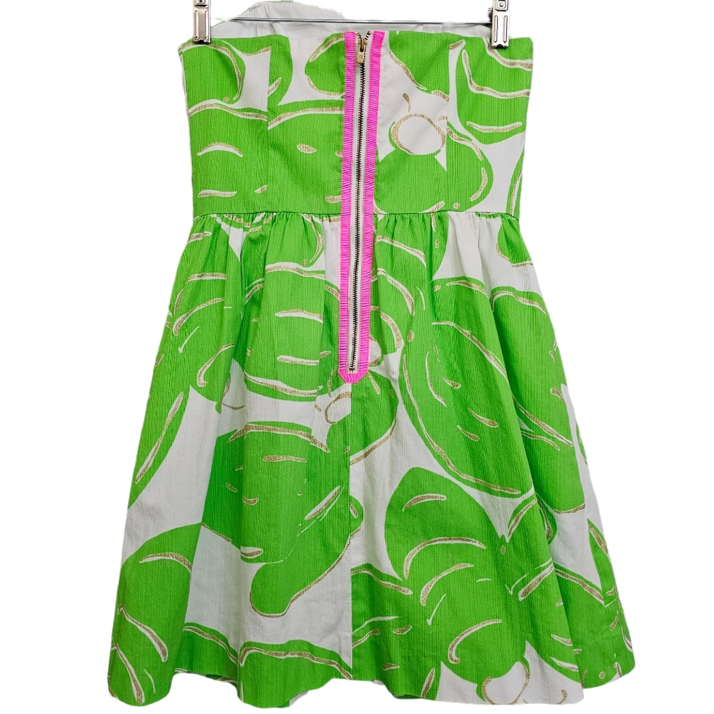 Nwot Lilly Pulitzer Strapless Stinger Bee White/Green/Gold Lottie Summer Dress - Picture 5 of 17
